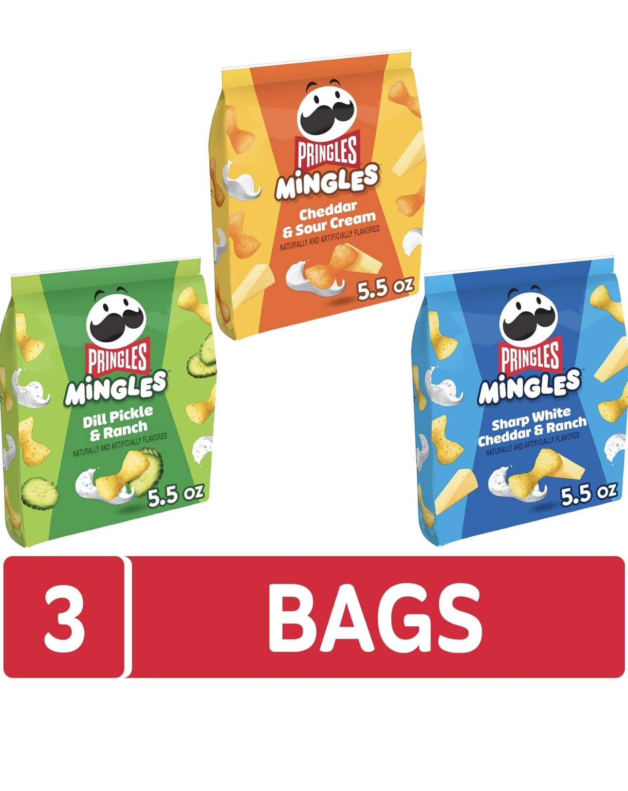 Pringles Mingles Puffed Snacks, Variety Pack, Cheese Puffs, Salty Snacks (3 Bags image 2
