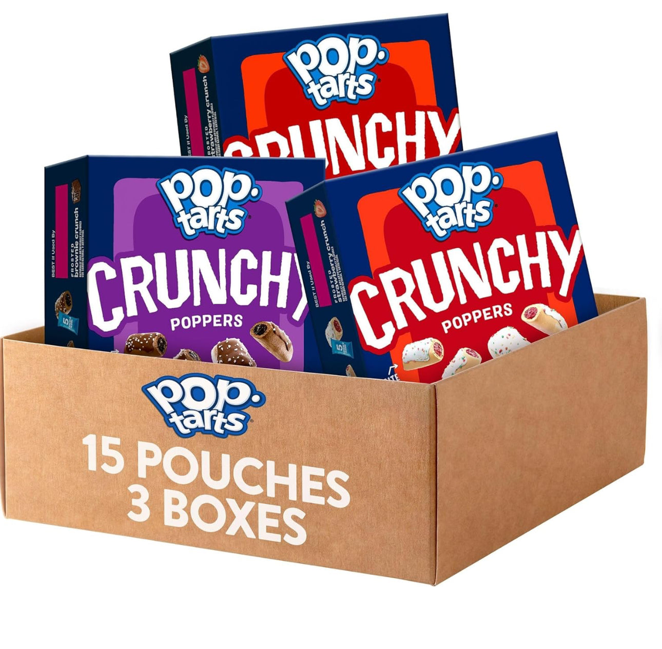 Pop-Tarts Crunchy Poppers Crunchy Filled Snack Pieces, Variety Pack (3 Boxes, 15 image 0