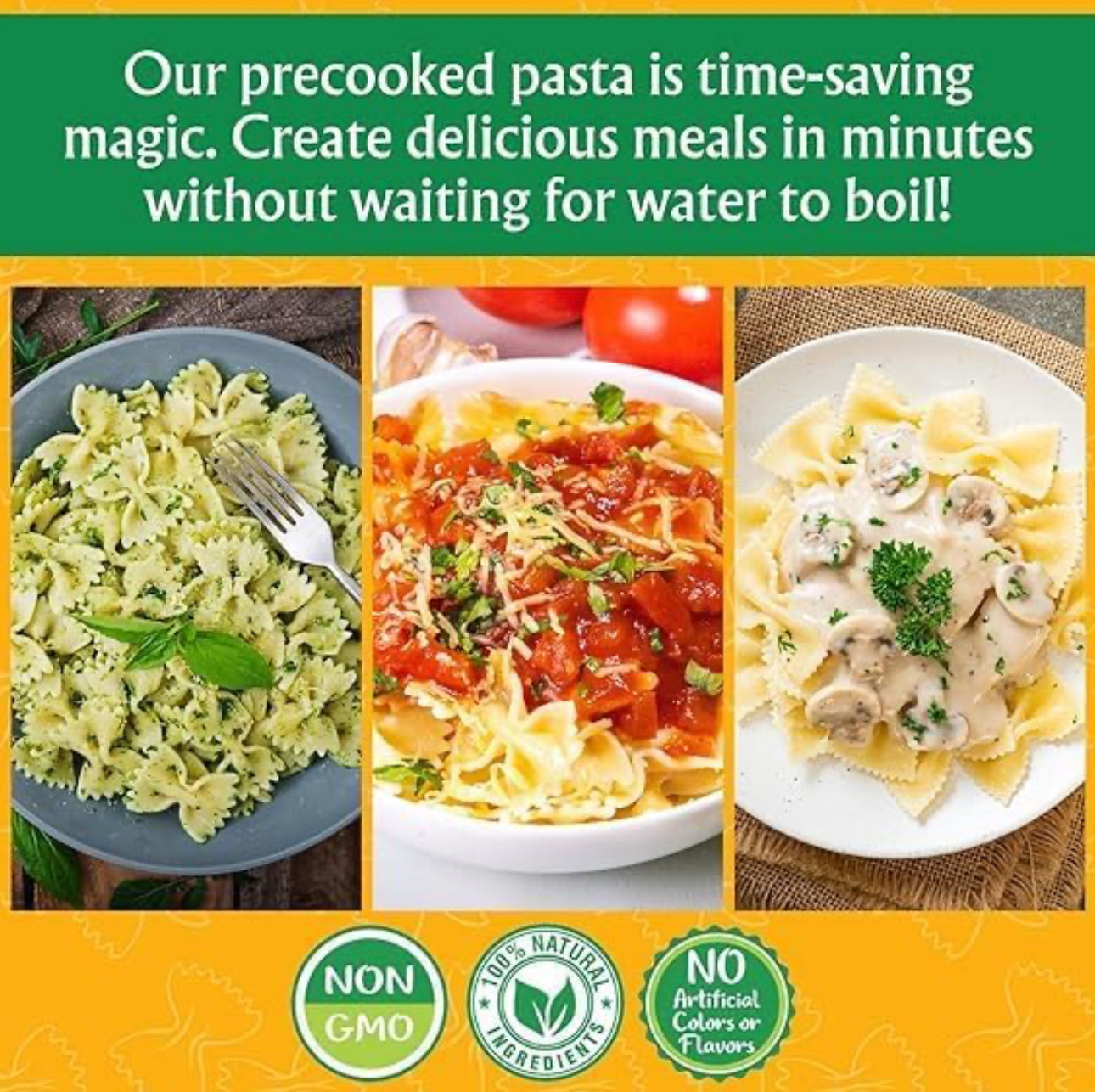 Pasta Zing Variety Pasta Pack of 7 | 2x Elbow | 2x Farfalle | 3x Spaghetti Pasta image 3