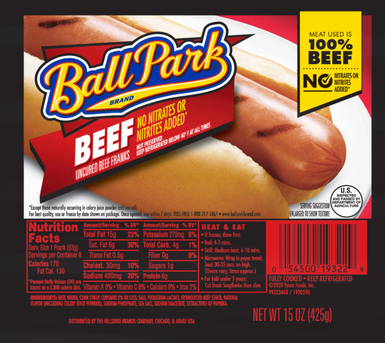 Ball Park Uncured Beef Hot Dogs (16 Count) image 0