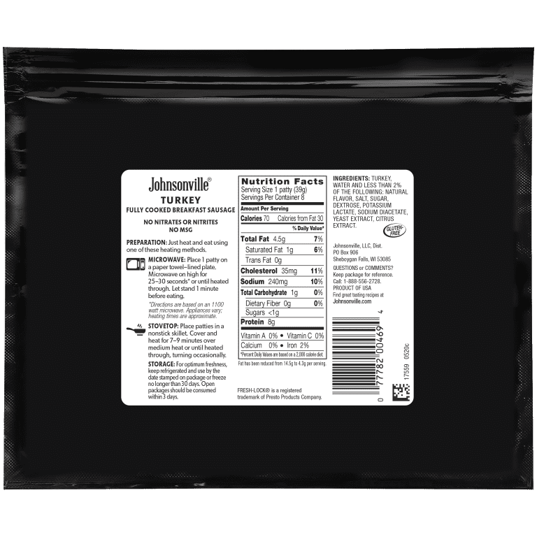 Fully Cooked Turkey Breakfast Sausage Patties Twin Pack image 1