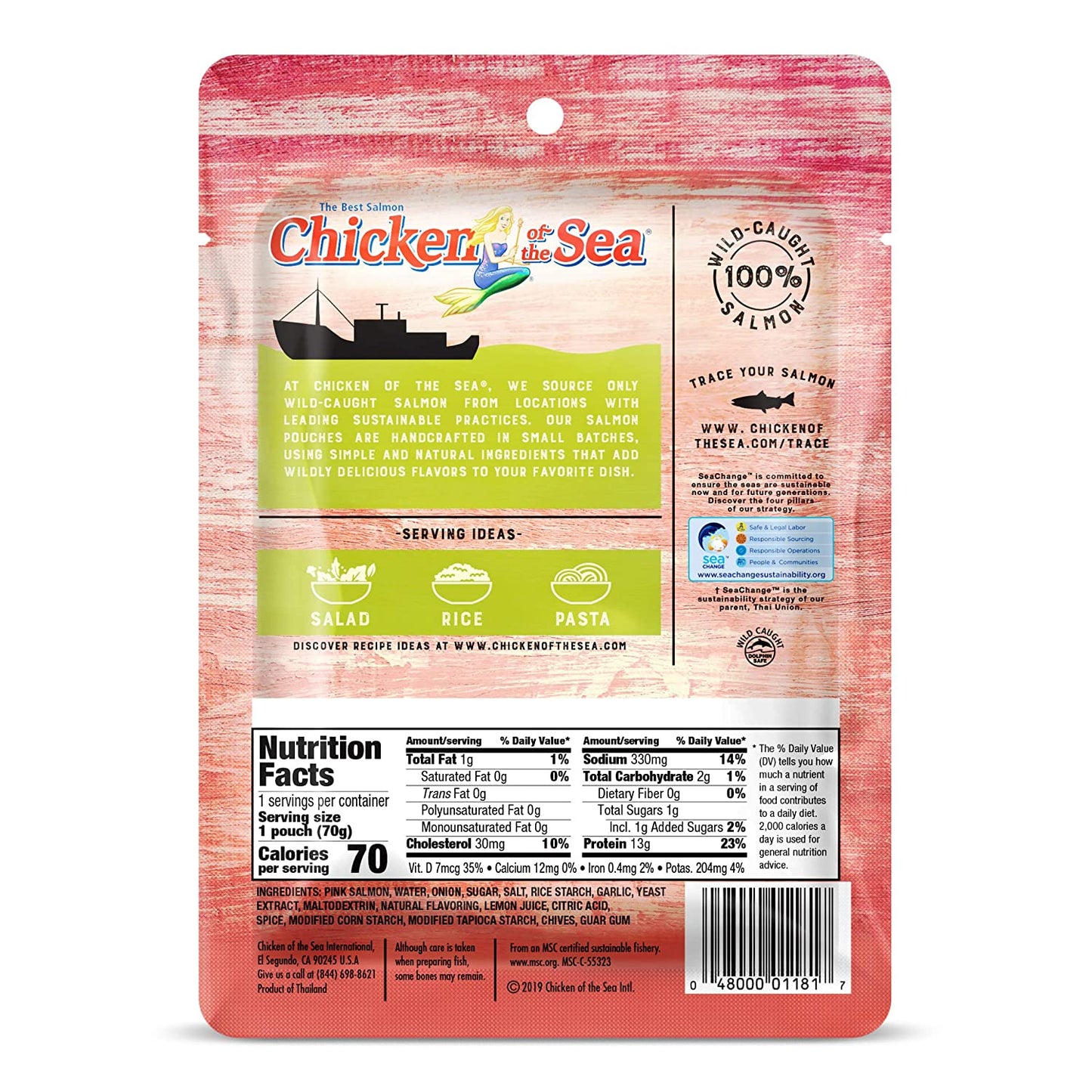 Wild Caught Pink Salmon Lemon & Chive 2.5oz (12 Pack) image 1