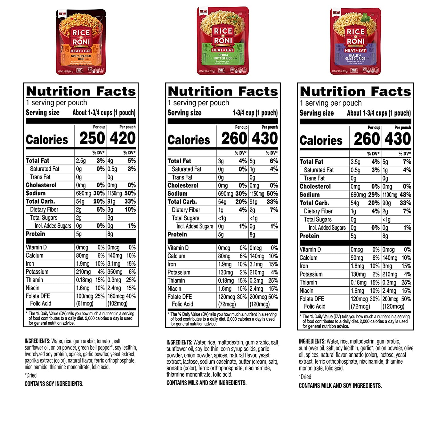Rice A Roni Heat & Eat Rice (3 Flavor Variety Pack) image 2