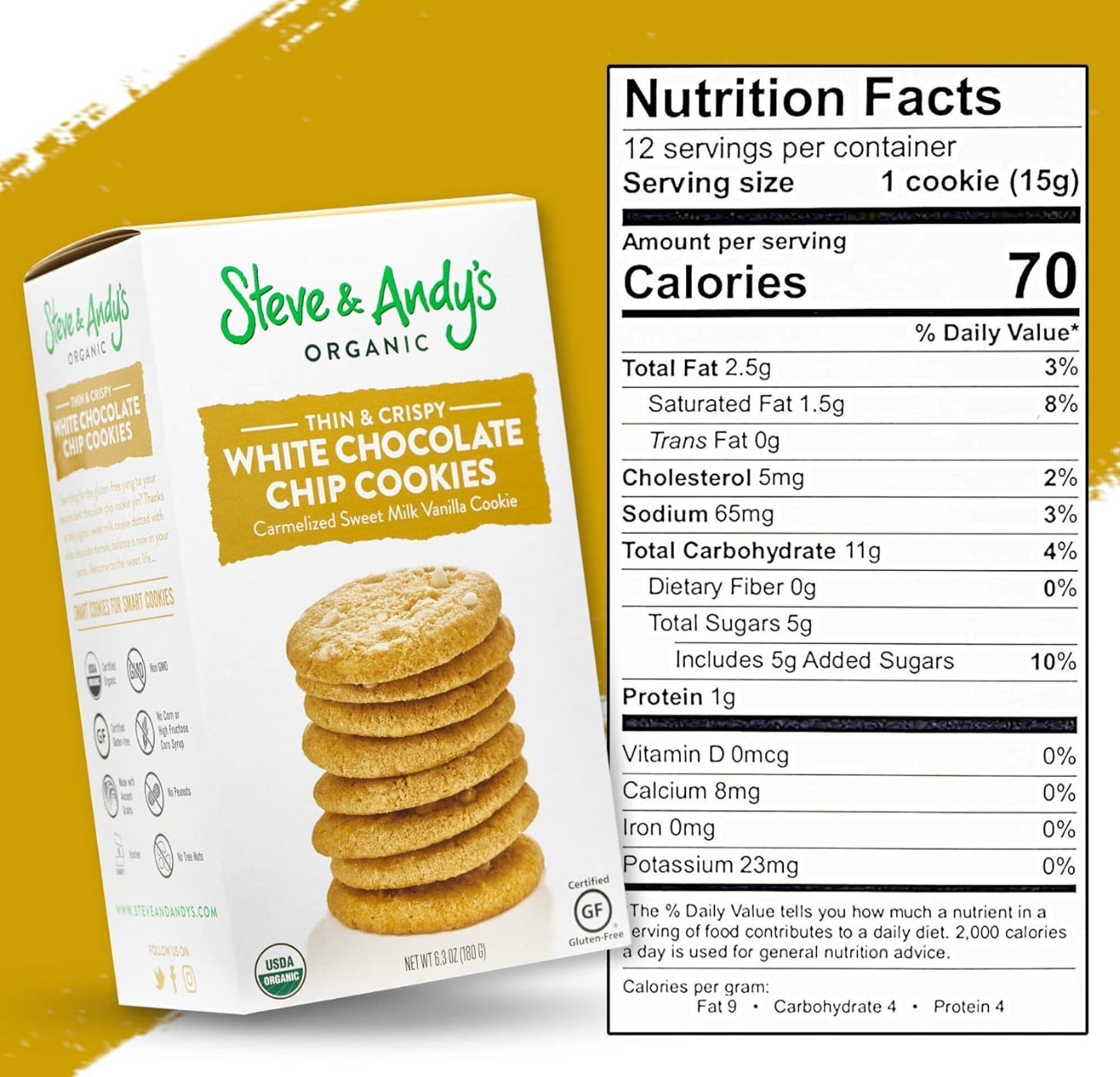 Steve & Andy’s Organic Cookies (3 Pack) in 5 different flavors image 14