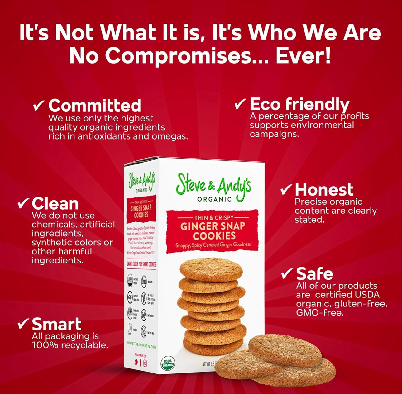 Steve & Andy’s Organic Cookies (3 Pack) in 5 different flavors image 10