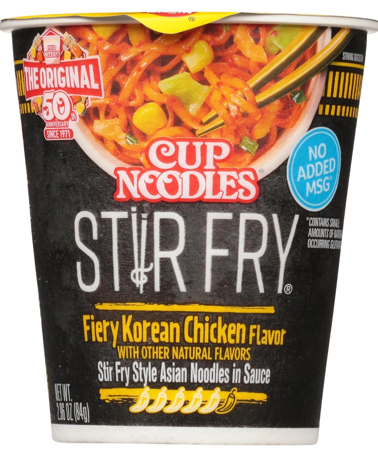 Cup Noodles Stir Fry Noodles in Sauce, Fiery Chicken, 2.96 Ounce 6 Pack image 5