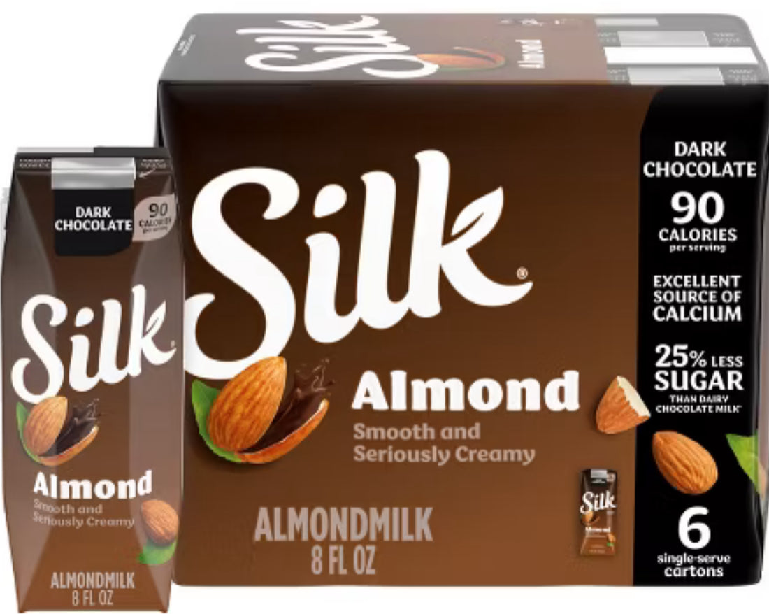 Silk Shelf Stable Dark Chocolate Almond Milk - 6ct/8 fl oz Boxes image 0