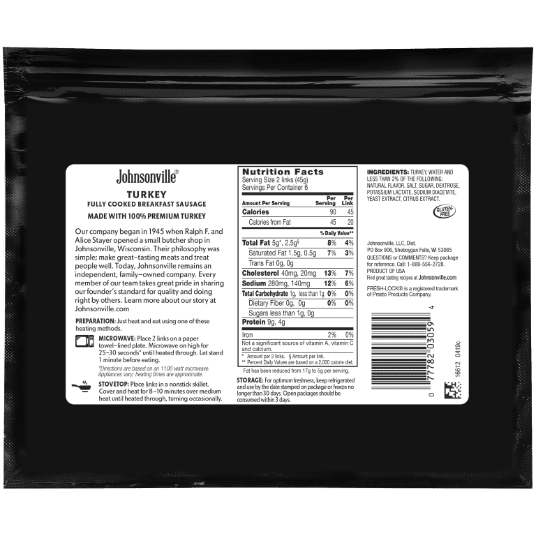 Fully Cooked Turkey Breakfast Sausage Twin Pack image 1