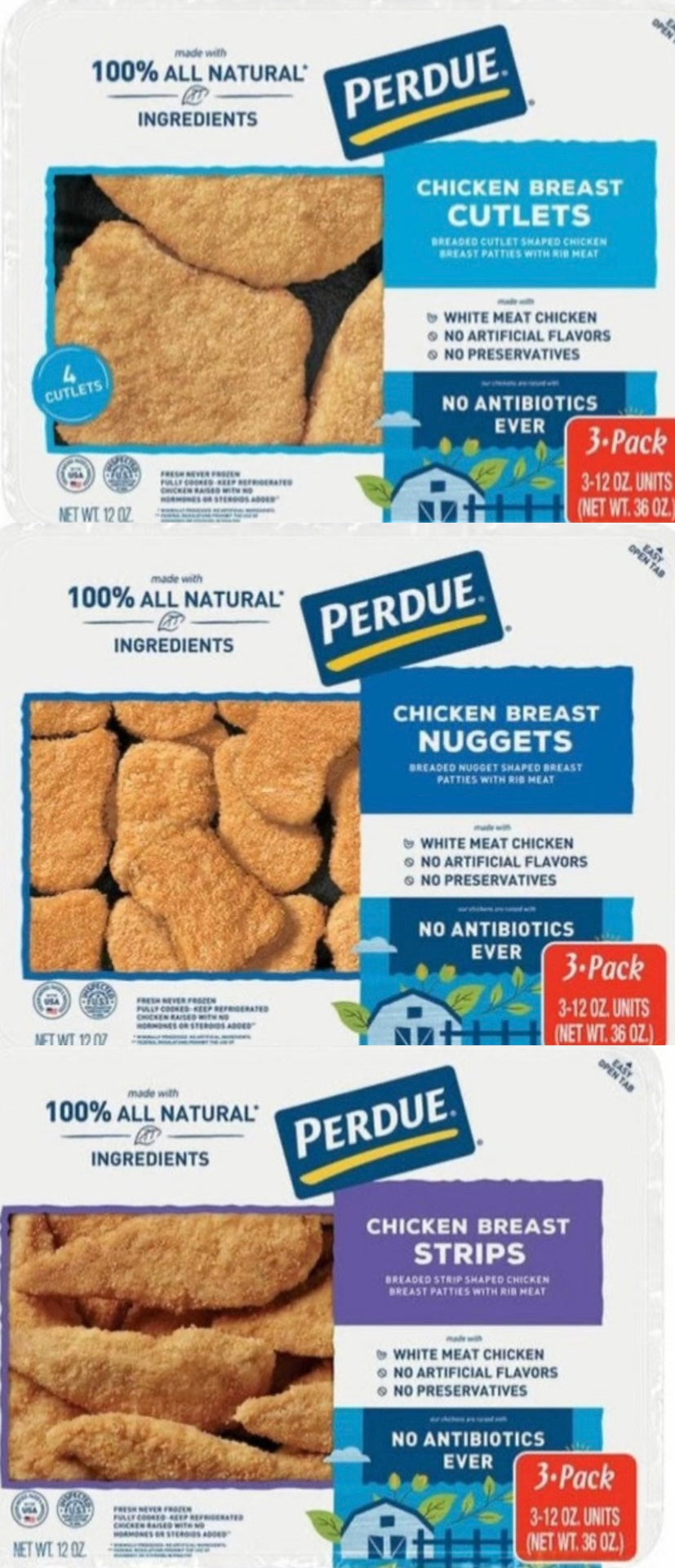 Perdue Breaded Chicken Triple Pack (3 Styles) image 0
