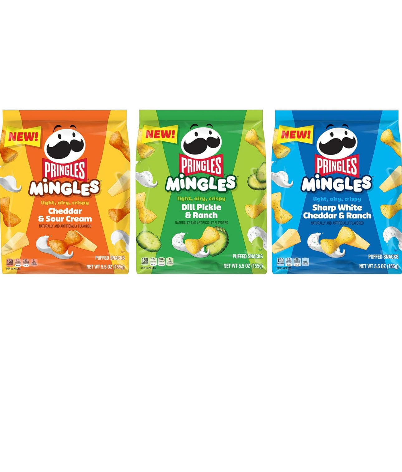 Pringles Mingles Puffed Snacks, Variety Pack, Cheese Puffs, Salty Snacks (3 Bags image 3