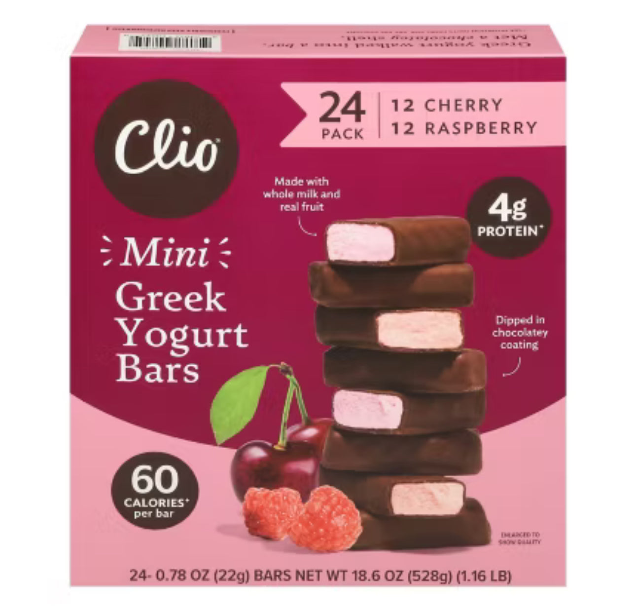 Clio Mini Greek Yogurt Bars, 24 pk (3 Flavors) image 1