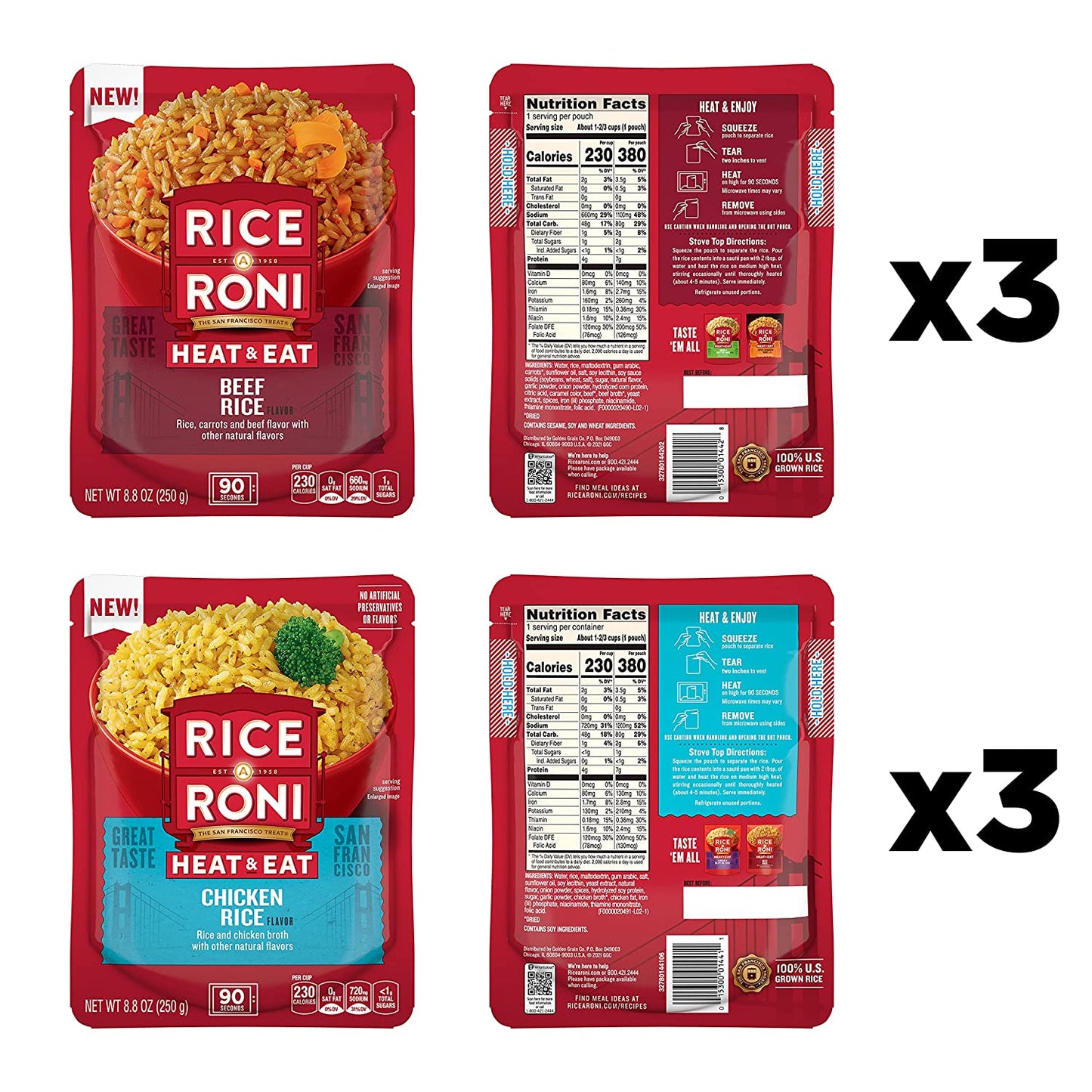 Rice A Roni Heat & Eat Rice (2 Flavor Variety Pack) image 0