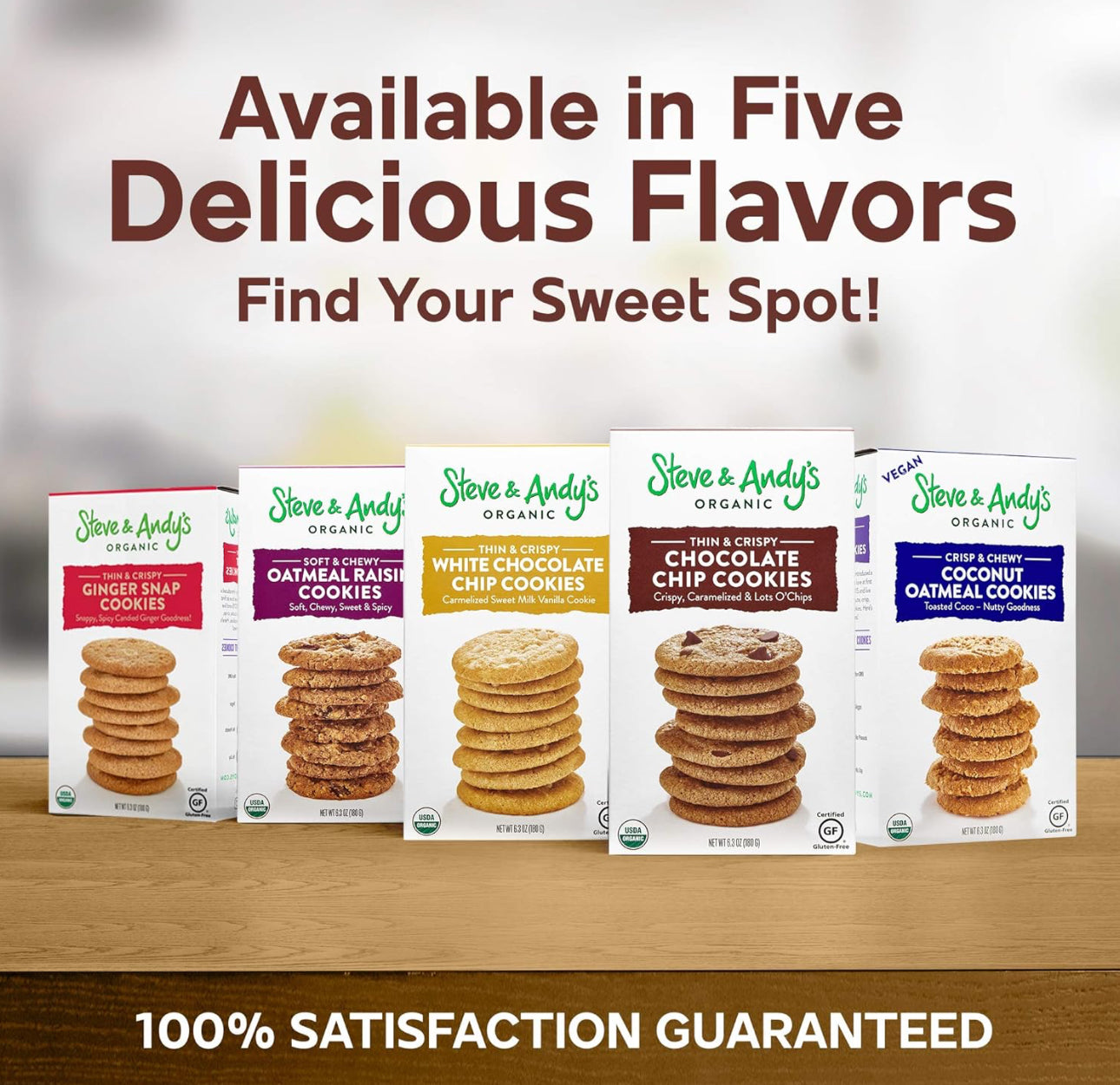 Steve & Andy’s Organic Cookies (3 Pack) in 5 different flavors image 0