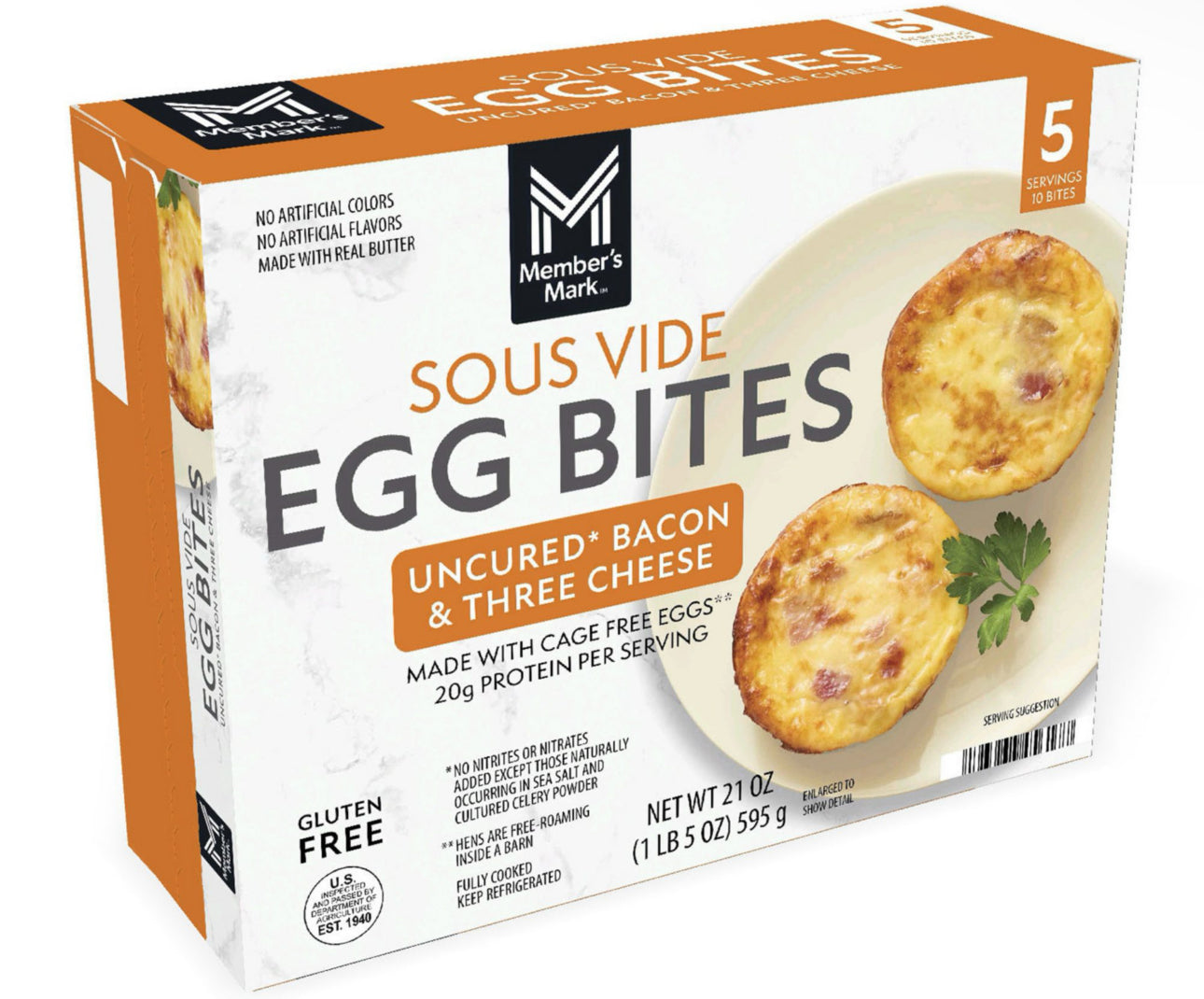 Member's Mark Sous Vide Uncured Bacon and Three Cheese Egg Bites, 5 pk. image 0