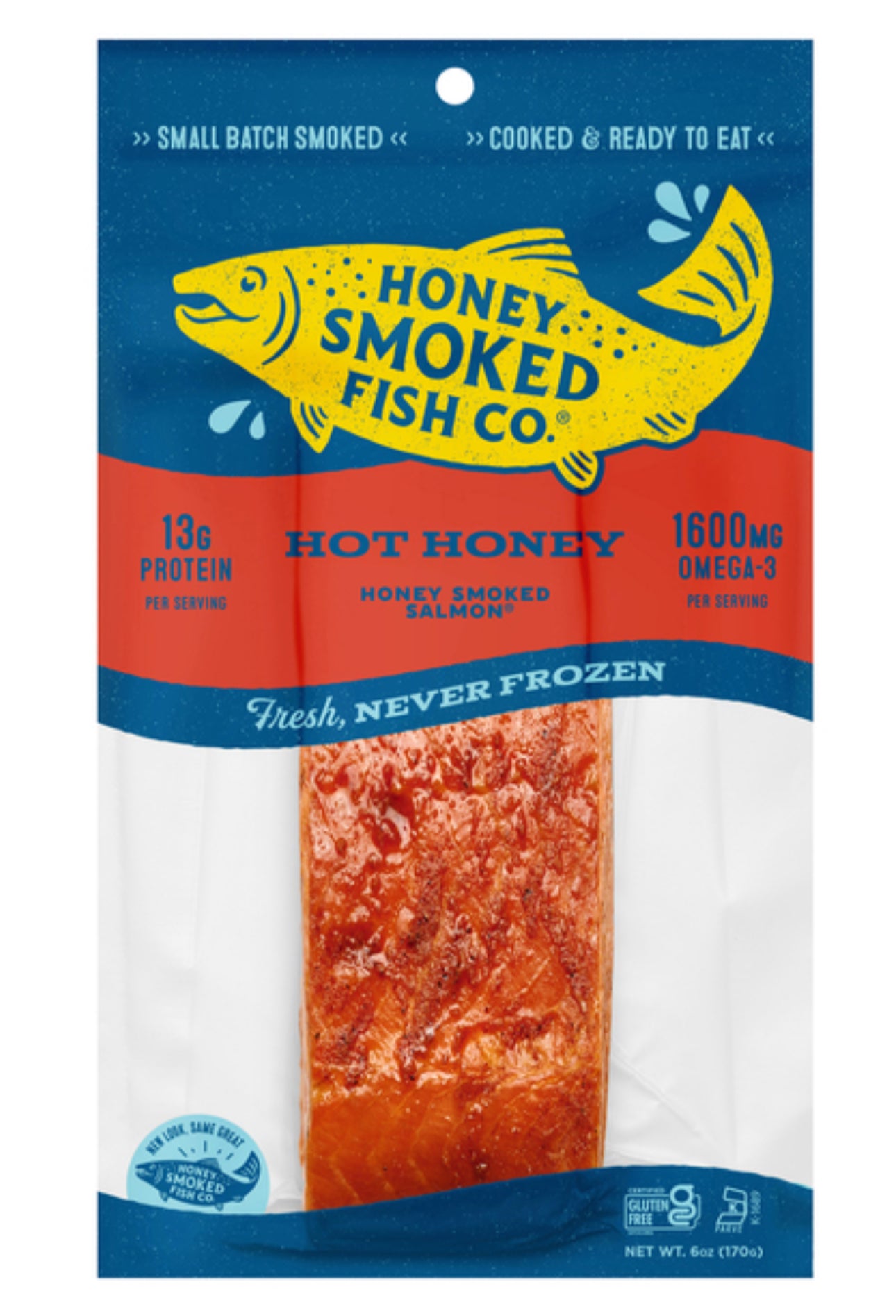 Honey Smoked Fish Co. Hot Honey Smoked Salmon Refrigerated 6oz (Med. size) image 0