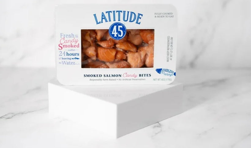 Latitude 45 Smoked Candy Salmon Bites, Ready to Eat Pack, 6oz image 2