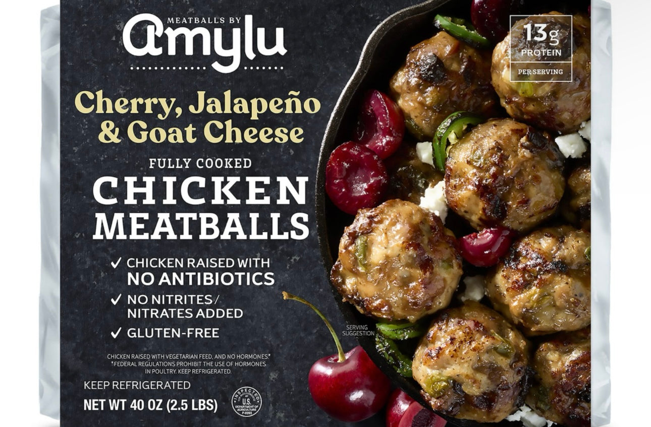 Amylu's Cherry, Jalapeno, and Goat Cheese Chicken Meatballs, 40 oz. image 0