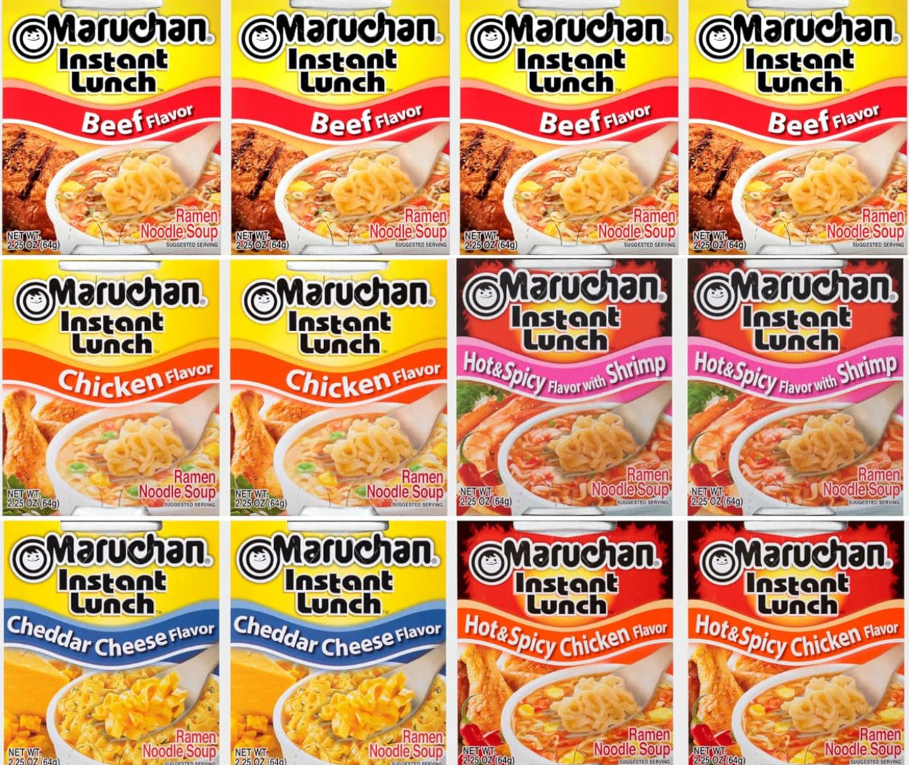 Maruchan Ramen Instant Lunch Variety, 5 Flavors (Pack of 12) Item 001M image 0