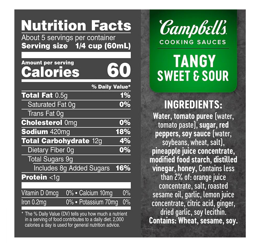 Campbell's Cooking Sauces, Tangy Sweet and Sour, image 1