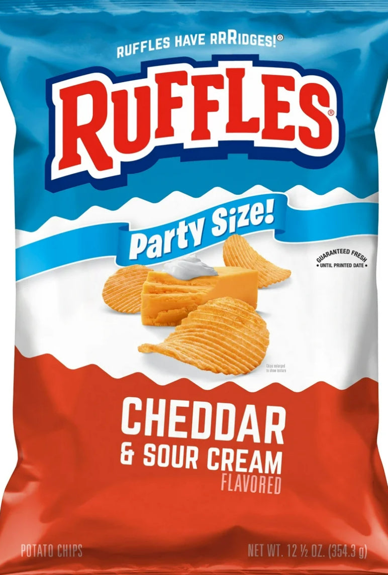 Ruffles Cheddar & Sour Cream Potato Snack Chips, Party Size image 0