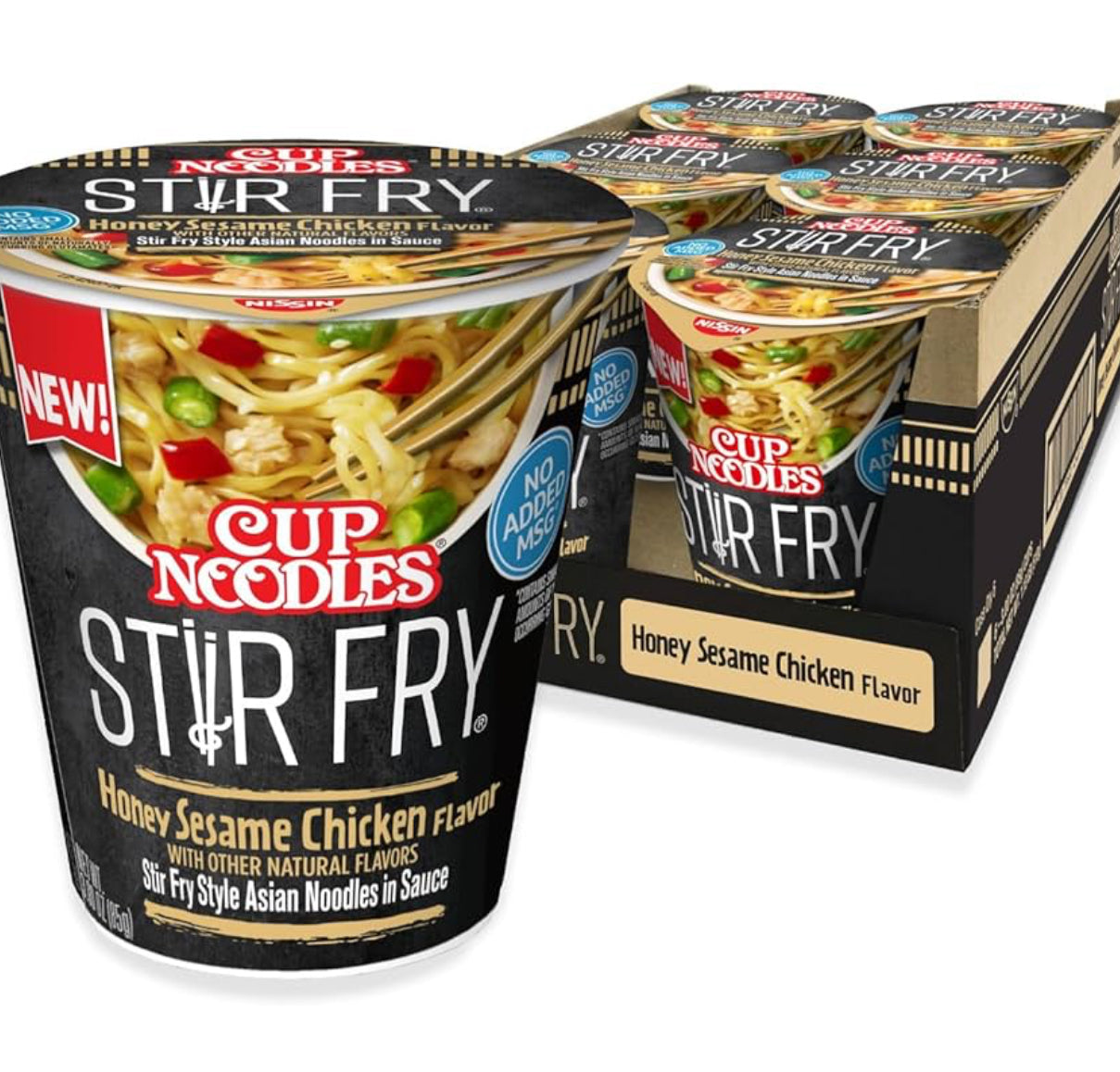 Cup Noodles Stir Fry Noodles in Sauce, Honey Sesame Chicken, 3.00 Ounce 6 Pack image 0