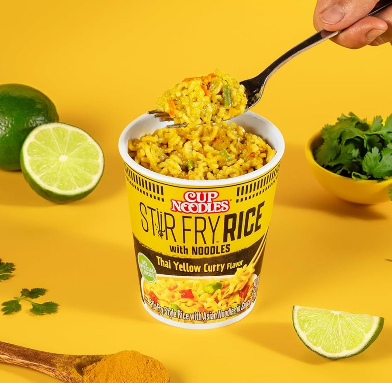 Cup Noodles Stir Fry Rice with Noodles, Thai Yellow Curry, 2.61 Ounce 6 Pack image 3