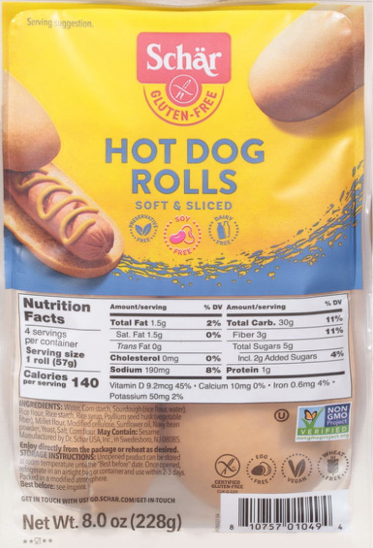 Schär (8) Hot Dog Rolls, Gluten-Free (Twin Pack) image 0