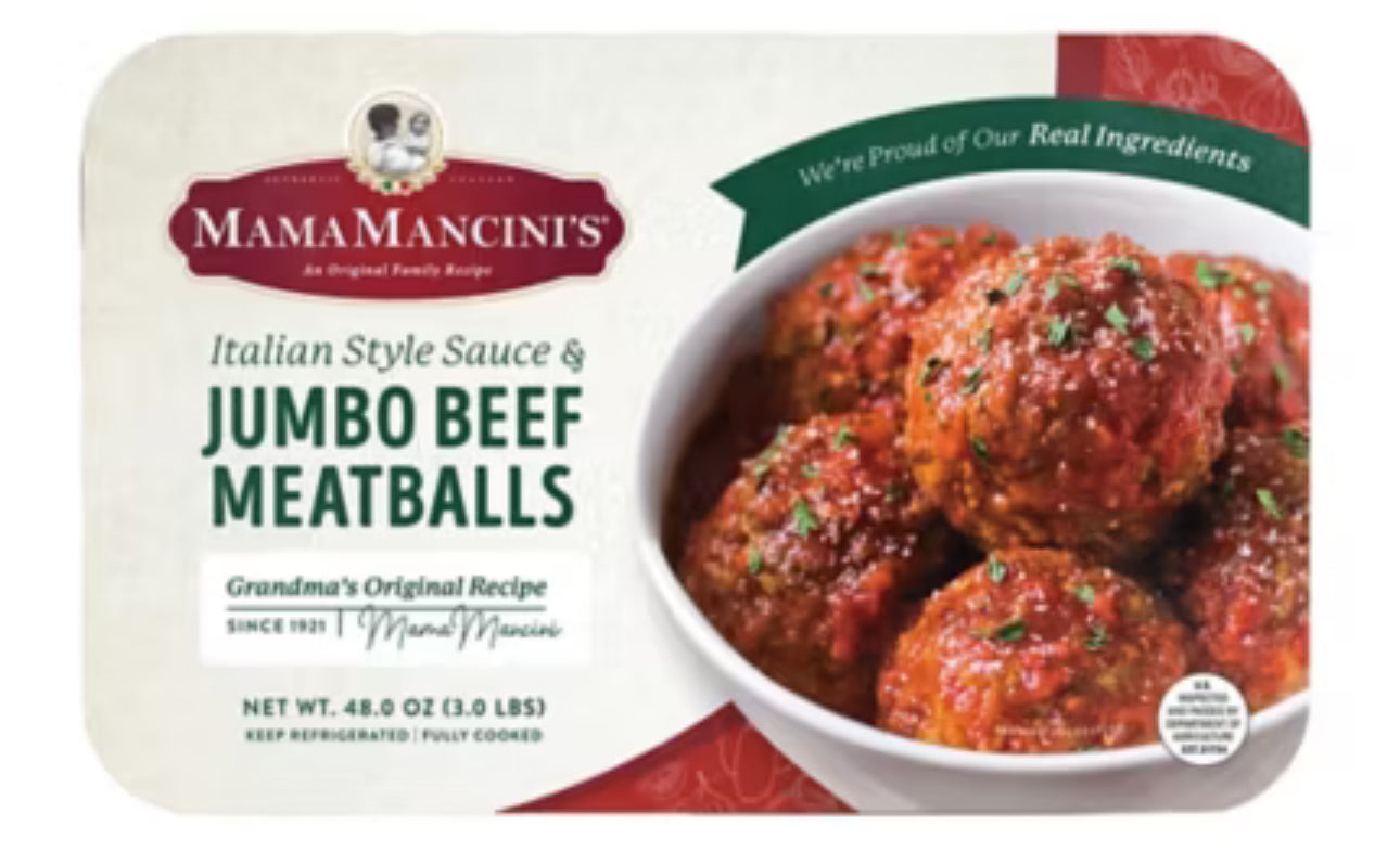 Mama Mancini Jumbo Beef Meatballs With Sauce image 0