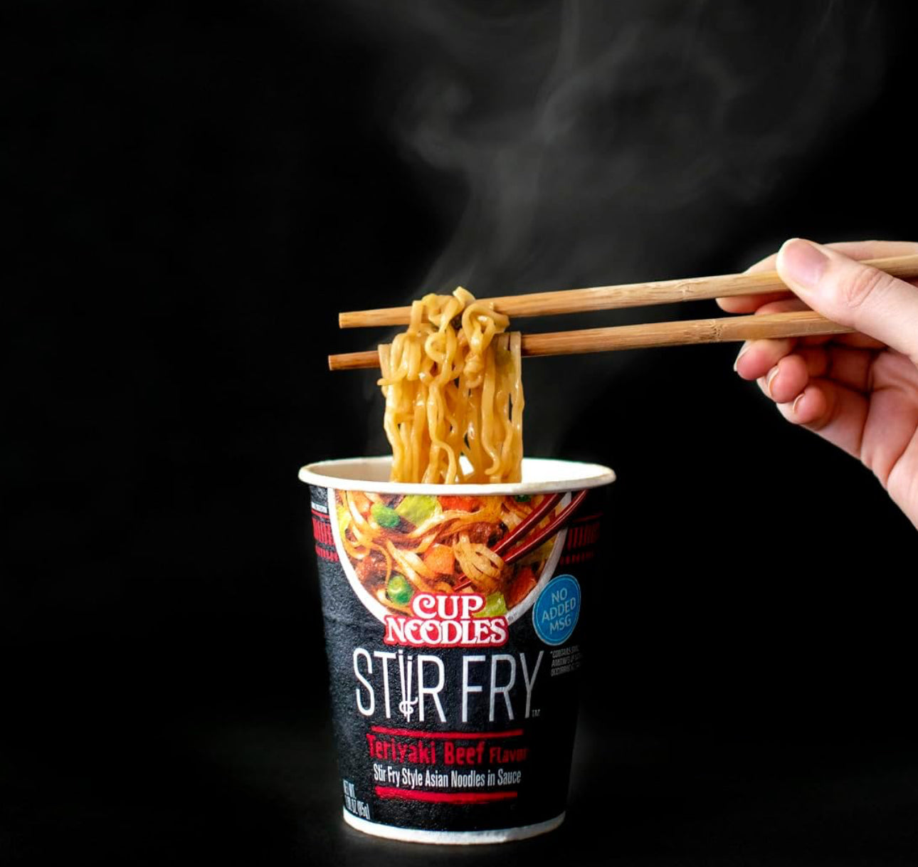 Cup Noodles Stir Fry Noodles in Sauce, Teriyaki Beef, 3 Ounce 12 Pack image 2