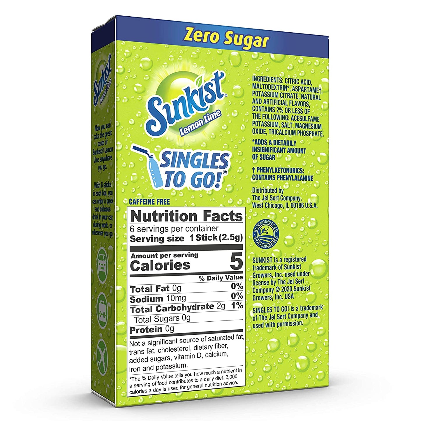 Lemon Lime Sunkist Single Drink Mix Sticks (6 Ct) image 1