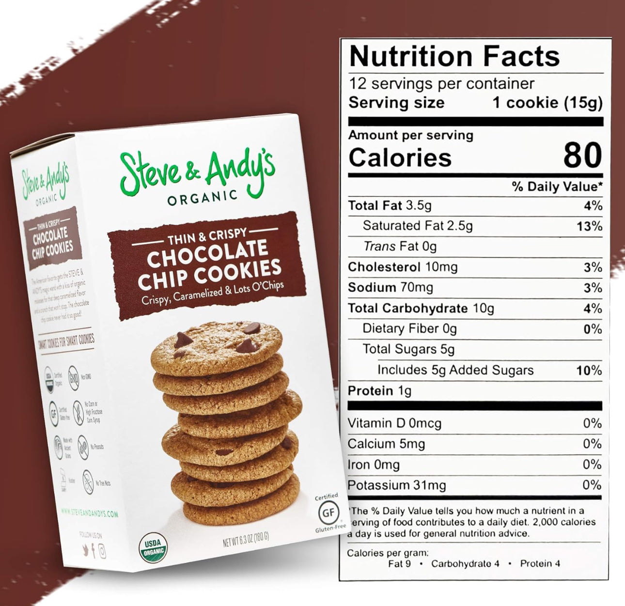 Steve & Andy’s Organic Cookies (3 Pack) in 5 different flavors image 5