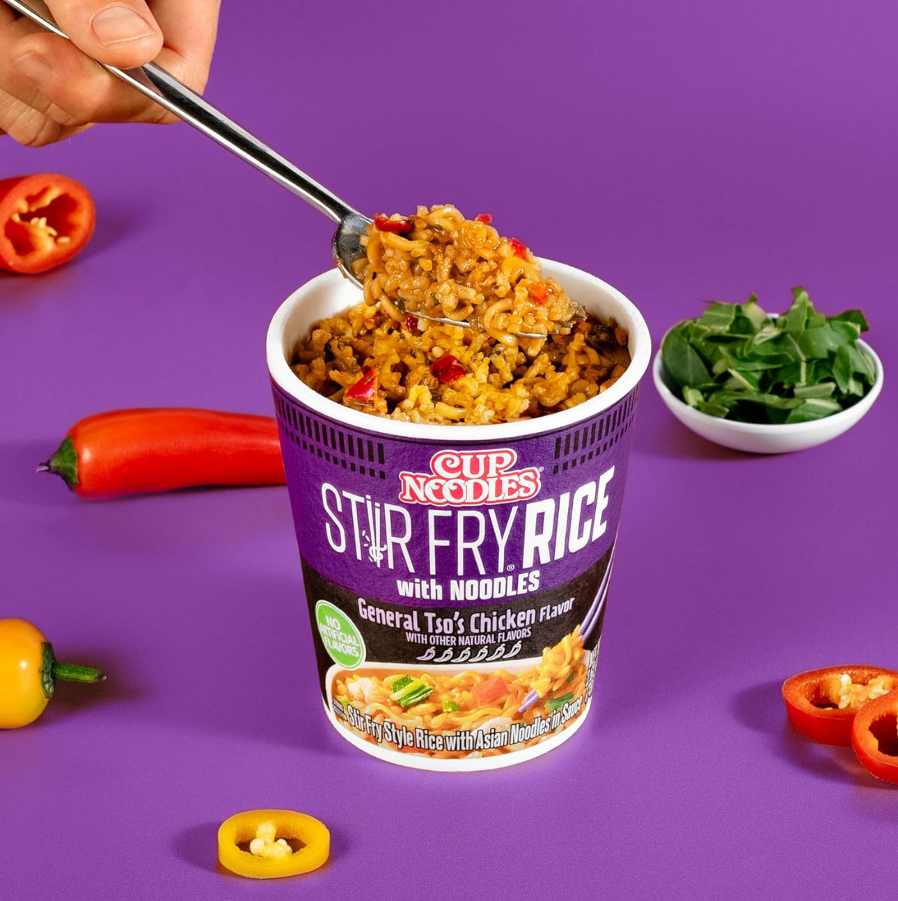 Cup Noodles Stir Fry Rice with Noodles, General Tso's Chicken 2.68 Ounce 12Pack image 2
