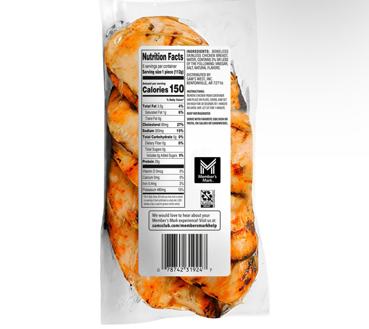 Mark Fire Grilled Chicken Breasts, Fresh 6 ct. image 2
