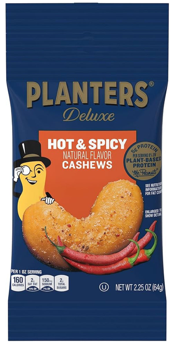 Planters Salted Cashews, Spicy Cajun, Sweet Cayenne BBQ 30 Pk (3 Flavors)