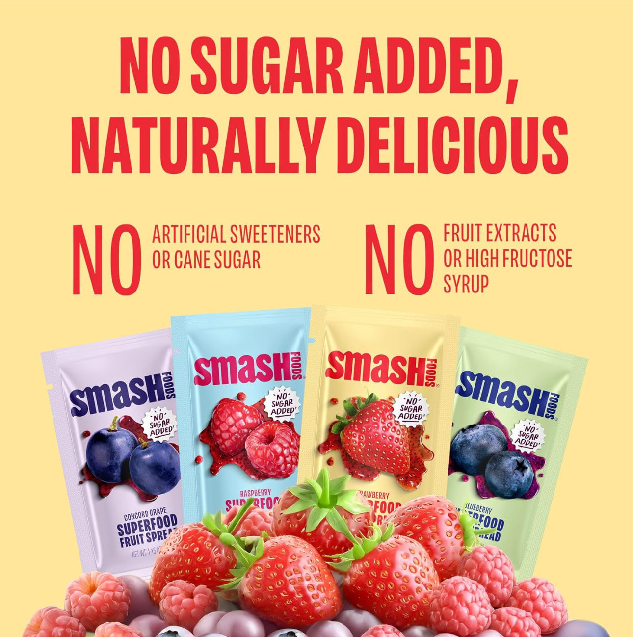 Smash Foods Single Serve Jam Packets | Variety 12-Pack
