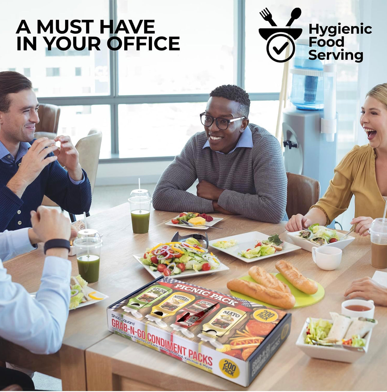 50 Single Serve Pouches of Each: Ketchup, Mustard, Relish, and Mayo (200 Condiment Packets Total)