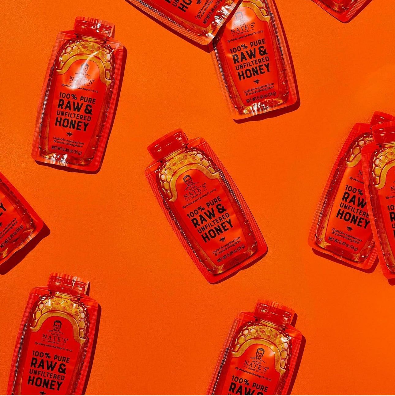 Nate's Honey Minis Single Serve 100% Pure, Raw & Unfiltered Honey 20ct box