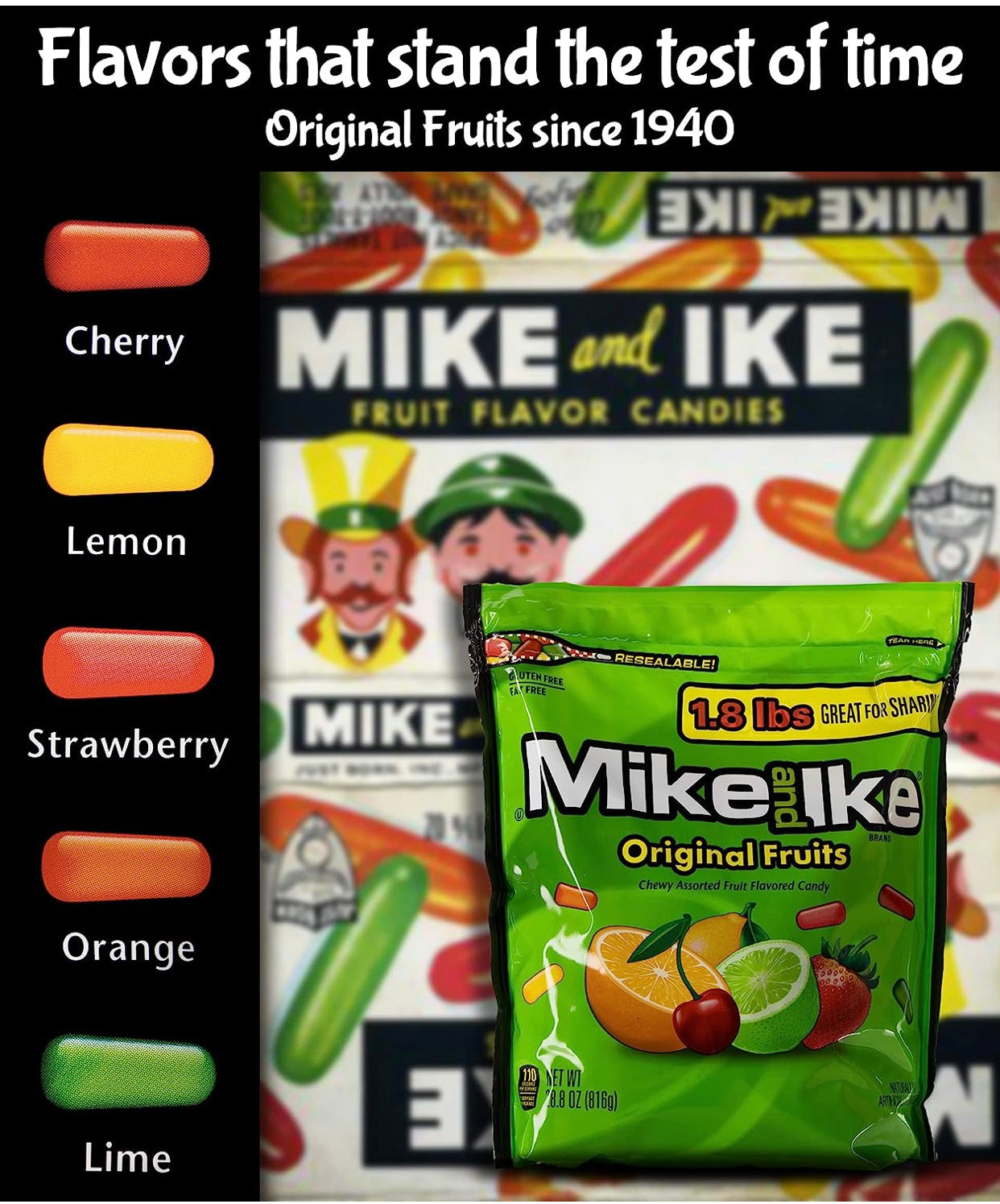 Mike and Ike Original Flavors Pack of 2 Bags (28.8 oz) image 1