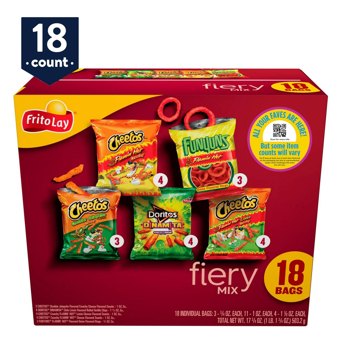 Frito-Lay Fiery Mix Variety Pack (18 Ct) image 0