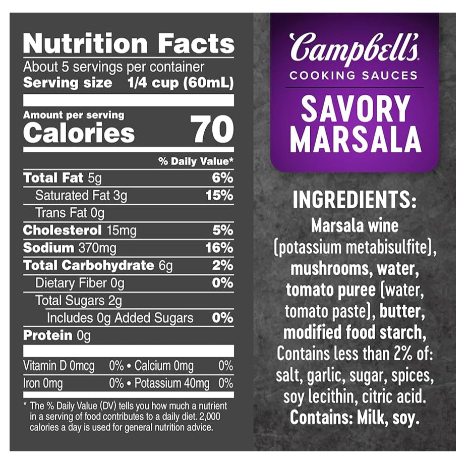 Campbell's Cooking Sauces, Savory Marsala image 1