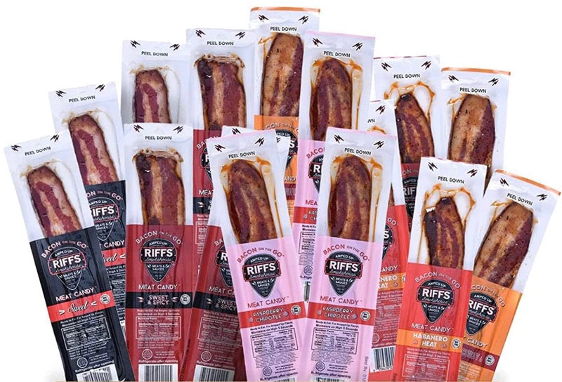 Riffs Smokehouse Pork Bacon 5 Flavors 10.5oz (15 Pack) image 0