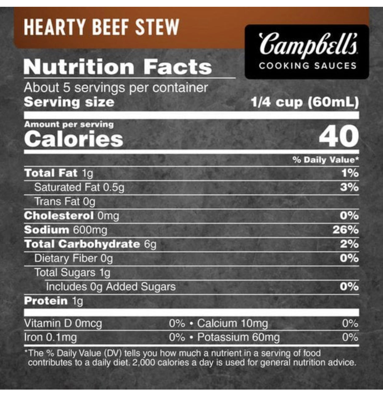 Campbell's Slow Cooker Sauces Beef Stew Sauce image 3