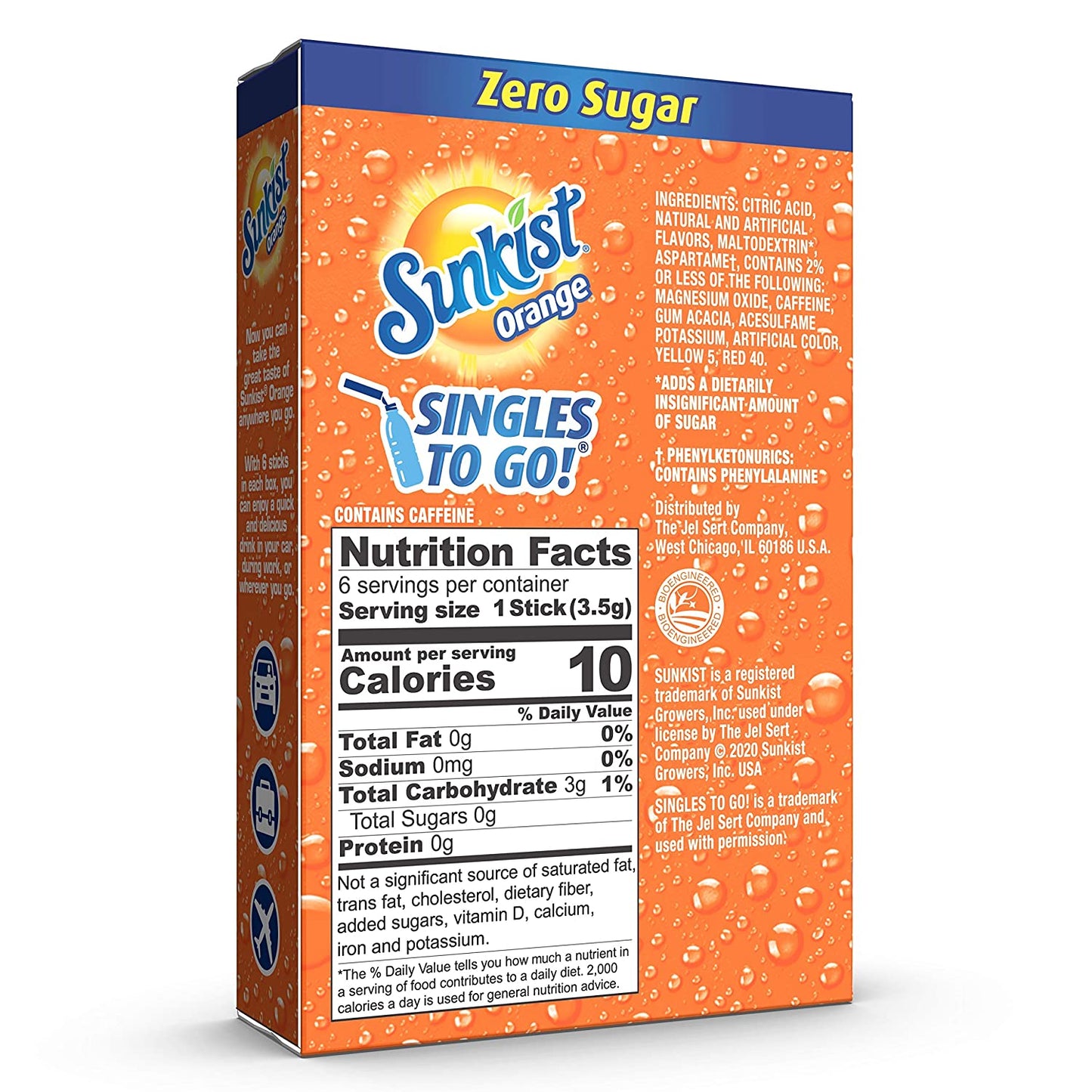 Orange Sunkist Single Drink Mix Sticks (6 Ct) image 1