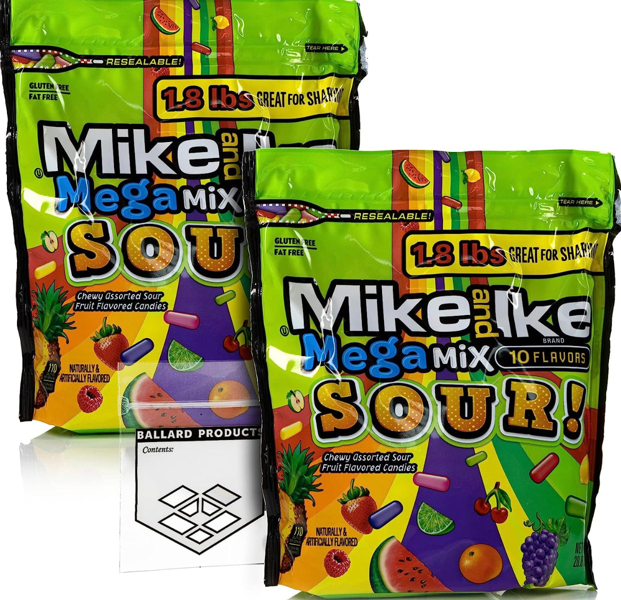 Mike and Ike MegaMix Sour Candy Pack of 2 Bags (28.8 oz) image 0