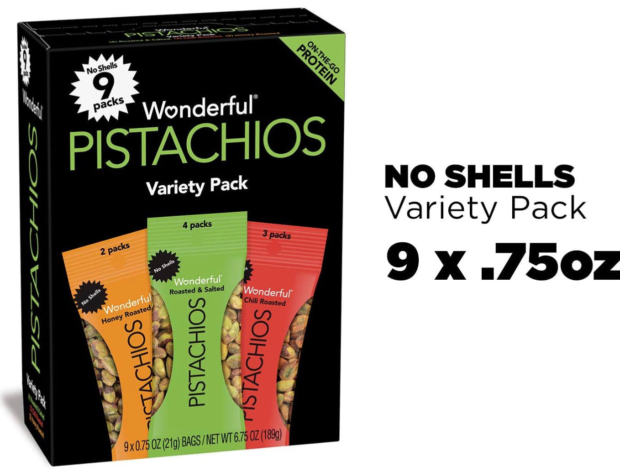 Wonderful Pistachios , No Shell Nuts, Variety Pack image 1