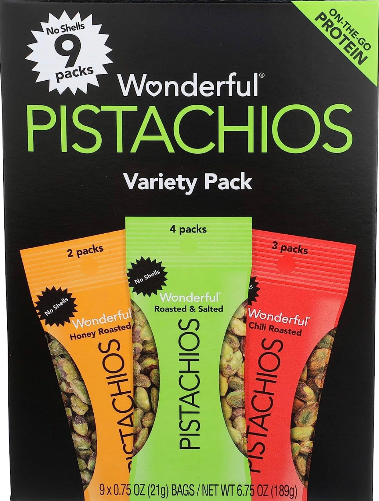 Wonderful Pistachios , No Shell Nuts, Variety Pack image 0