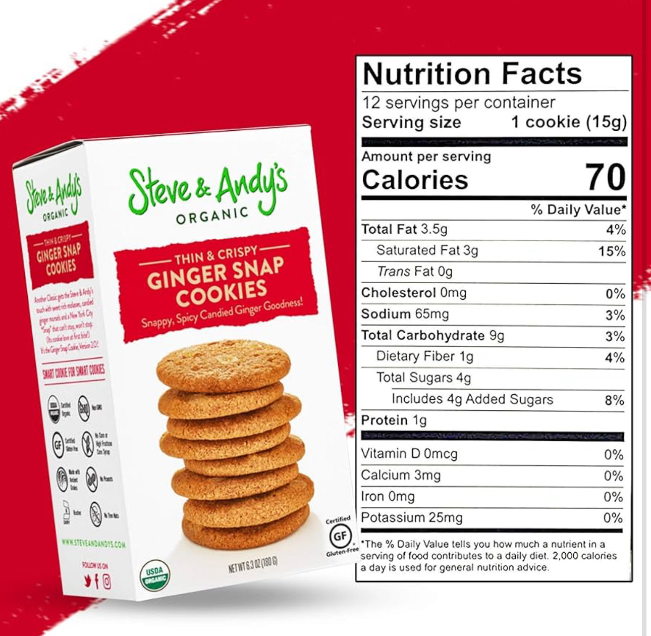 Steve & Andy’s Organic Cookies (3 Pack) in 5 different flavors image 8