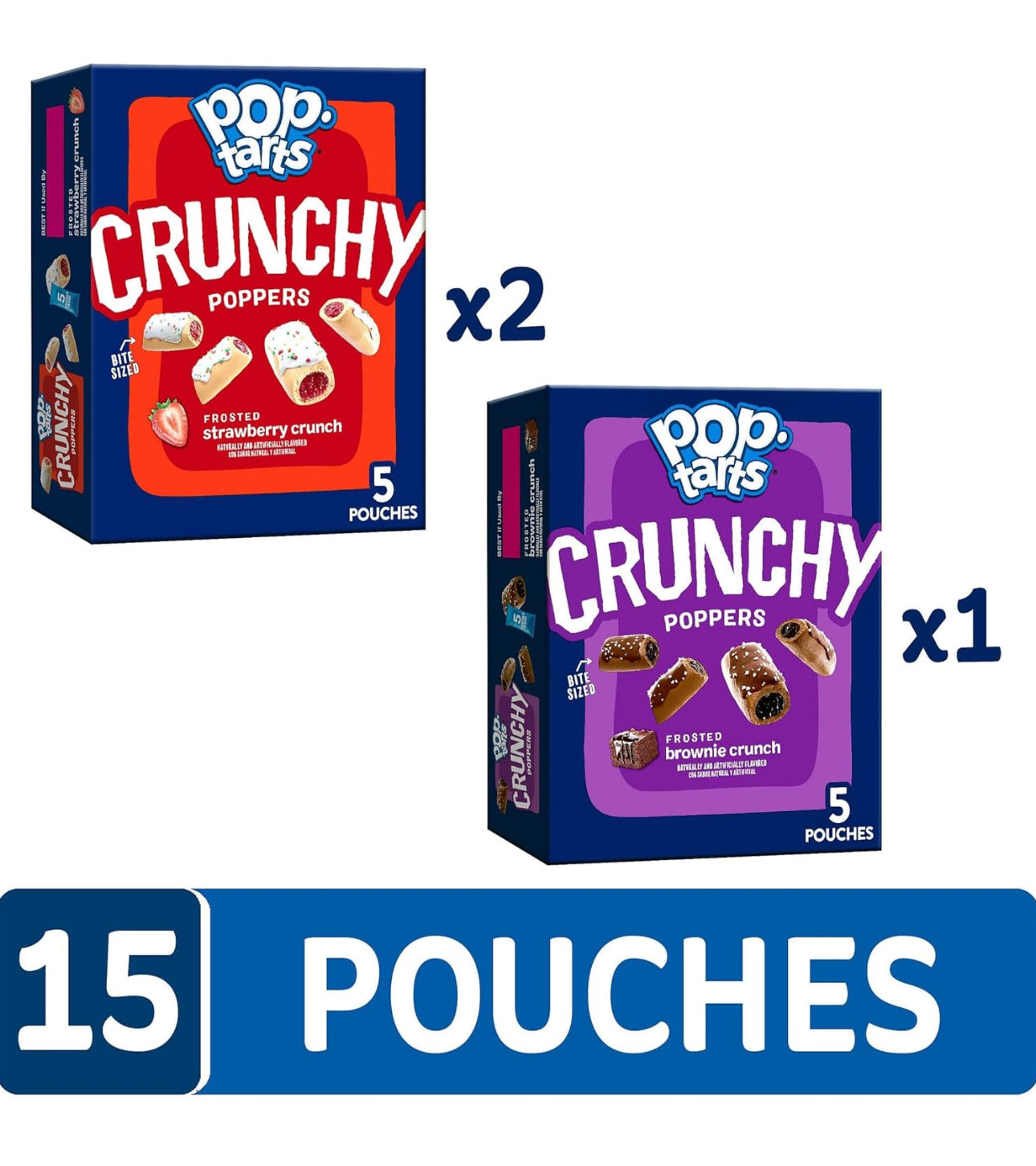 Pop-Tarts Crunchy Poppers Crunchy Filled Snack Pieces, Variety Pack (3 Boxes, 15 image 2