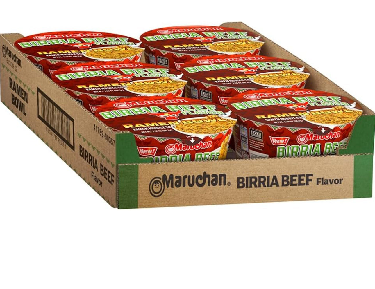 Maruchan Bowl Birria Beef, Ramen Soup Mix (Pack of 6) image 1