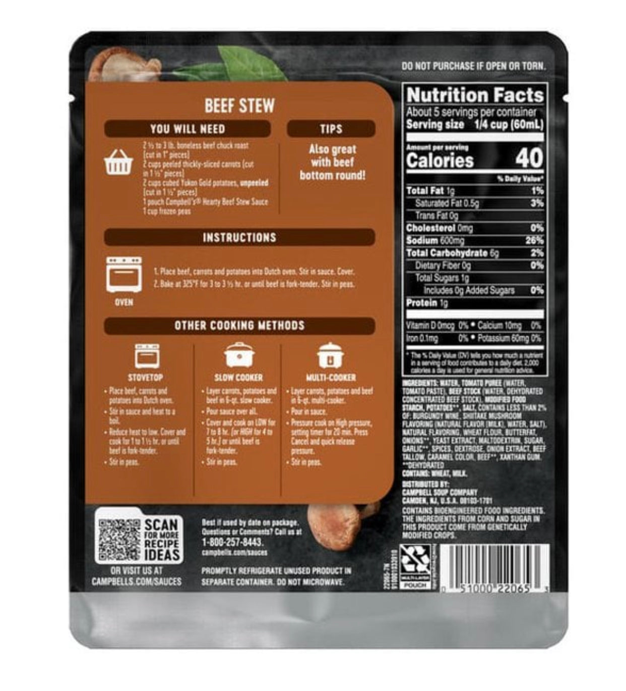 Campbell's Slow Cooker Sauces Beef Stew Sauce image 1